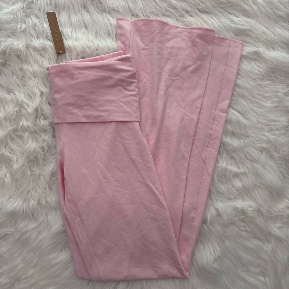 Skims Cotton Jersey Foldover Pant Cherry Blossom Size Medium